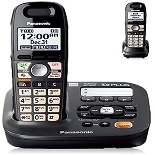 Panasonic KX-TG6592T DECT 6.0 Amplified Handset Volume Talking Caller ID Eco Mode Call Block Expandable to 6 Handset Cordless Phone-2 Handset(Renewed)