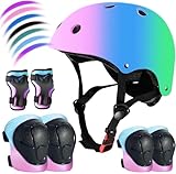 Juego de casco de bicicleta para niños, patines sobre ruedas