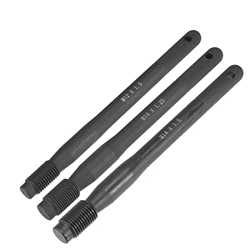 Image of X AUTOHAUX 3pcs Black Carbon Steel M12x1.5 M14x1.5 M14x1.25 Wheel Hangers Alignment Pin Tire Studs Tool for Car
