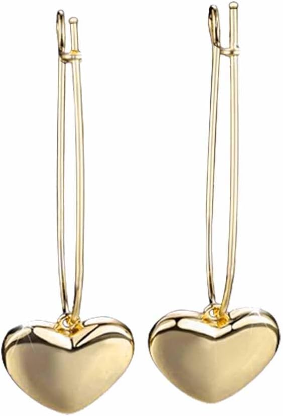 Safety Pin Earrings Heart Paper Clip Earrings for Women Dainty Paperclip Huggie Hoop Earrings Gold Plated Safety Pin Jewelry for Women
