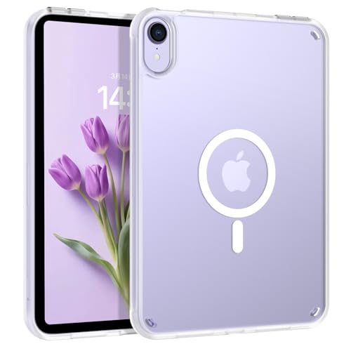 VENINGO iPad mini 7 ケース (A17 Pro 2024 第7世代) iPad mini6 ケース (2021 第6世代) 耐衝撃 半透明 黄変防止 指紋防止 MagSafe対応 マグネット搭載 薄型 マット仕上げ 一体感 着脱簡単 ソフ
