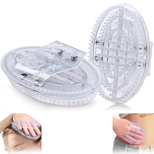 2Pcs Meridian Massage Brush, Upgrade Pro Meridian Brush for Belly, Beauty Salon Professional Custom Meridian Brush, Full Body SPA Massager Relaxation, Acupressure Meridian, Scalp Massage (Clear)