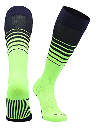 Image of TCK Elite Breaker Striped Socks | Over-the-Calf Soccer Baseball Softball Socks | Extra Stretch for Shin Guards | USA Made