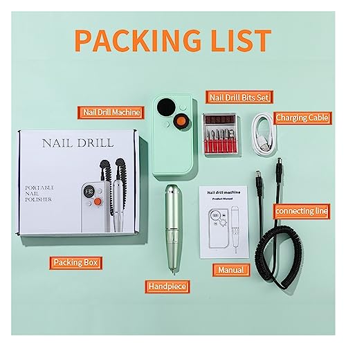 Nail-Grinding-Machine-Portable-30000RPM-Rechargeable-Nail-Drill-Machine-for-Acrylic-Nail-High-Speed-Electric-Manicure-Drill-for-Sculpting-Nails-for-DIY-Home-or-Salon-Mani-Pedis