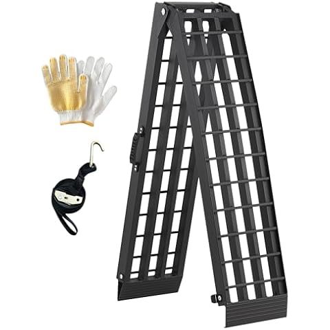 TaiH Leo Truck Ramp 1500LBS Capacity - 1 Pc Heavy Duty Loading Ramp - 7.5ft Ramp for Motorcycles/Dirt Bikes, Folded Aluminum Ramps with Handle Cover