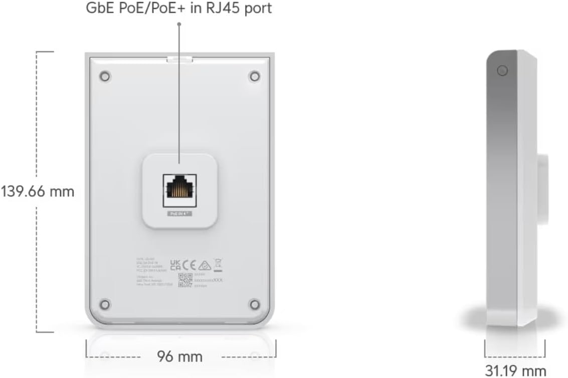 Access Point Ubiquiti U6-IW 2.4+5GHz PoE