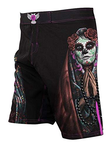 Raven Fightwear Men's La Calavera Catrina MMA Shorts Black 30 Waist
