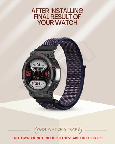 Image of YODI Strap Band Compatible with Amazfit T-Rex 2 Smartwatch Only Soft Silicone | Nylon | Chain | Leather Watch Straps with Installation Adjuster Tool For Amazfit TRex 2