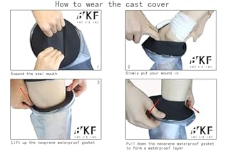 HKF HO KI HO Protège Plâtre Protection Étanche pour Main Adulte,Imperméable Protection Bras Platre pour Douche,Baignade,Main,Poignet Plaie Protecteur,Fit 1,7-5,9" Diamètre du Poignet Hand