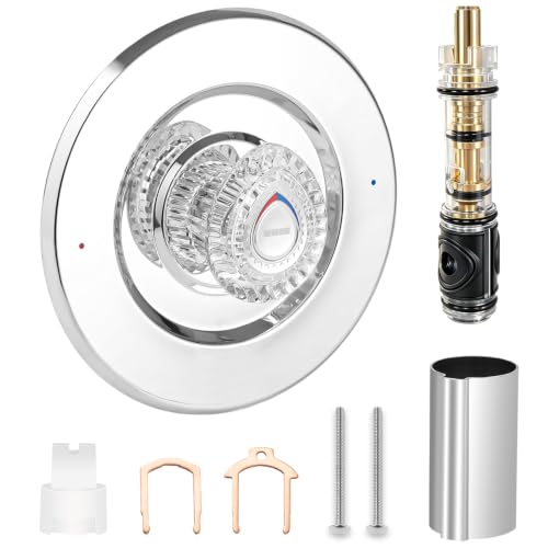 Shower Trim Kit Compatible with Moen T470 Chateau Shower Trim Kit With Dual Seal Replacement Cartridge Escutcheon Shower handle Tubes and Screws (Piloshed Chrome)