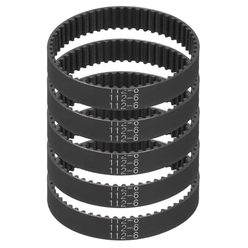 sourcing map 112mm GT-2 Timing Belt 6mm Width 2mm Pitch Black 5pcs