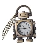 Beaupretty レトロロボット懐中時計ネックレス チェーン付きヴィンテージポケットウォッチ ファッションアクセサリー 男女兼用携帯用