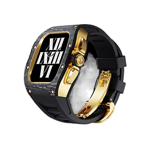 Boîtier Apple Watch carbone et bracelet sport luxe pour iWatch 45mm