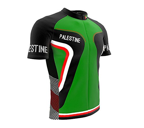 ScudoPro Palestine Full Zipper Bike Short Sleeve Cycling Jersey for Women - Size S Multicolored