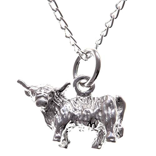 Sterling Silver Highland Cow Pendant