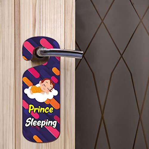 Image of CVANU Prince Sleeping Wooden Door Sign Hanger Size(24cm x 8.5cm) cv80
