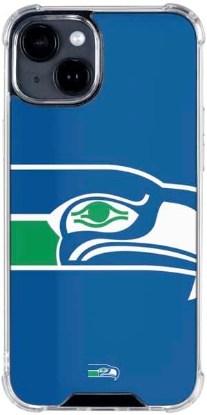 Skinit Clear Phone Case Compatible with iPhone 15 - Officially Licensed NFL Seattle Seahawks Retro Logo Design
