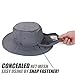 USHAKE Head Net Hat, Safari Hat Sun Hat Bucket Hat with Hidden Net Mesh Grey