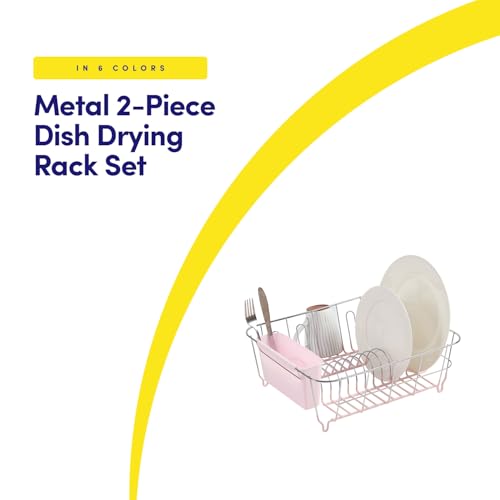 image for Sweet Home Collection Dish Drying Rack & Cutlery Holder 2 Piece Set - 