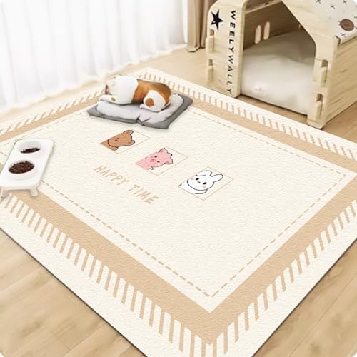 ペット用トイレ下敷きマット フローリングカーペット PU革 PVC 防汚 拭ける 犬 猫用洗えるシーツ 防水 猫 兎 漏れにく 噛み耐性 消臭 大判 ズレない ケージ用 繰り返し利用 フリーカット 40*60cm