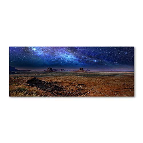 Fond de hotte verre trempé 125x50cm bleu splashback cuisine nuit étoilée