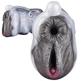 Heuceo Men's Fantasy Cow Masturbator, Silicone Male Masturbator Fetish Sex Toys for Men, 2-in-1 Soft Pocket Pussy Tunnel with Realistic 3D Vagina Anal Textured for Gay and Men SM Penis Glans Training