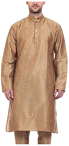 Pijama Kurta conjunto de descanso para hombre seda artificial beige 40 4