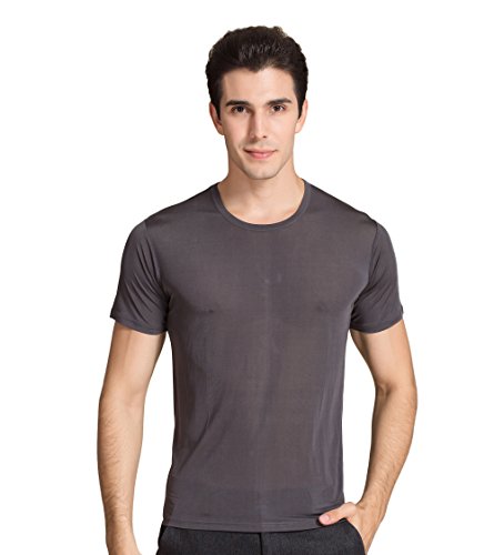 CLC Men's Mulberry Silk Round Neck T-Shirt Knit Fabric Oversized