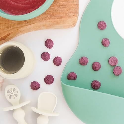 Infantino Baby Led Weaning Kit, 5-Piece Essentials Set - Includes Silicone Bib, Suction Bowl, Training Cup & Spoons, BPA-Free & Top-Rack Dishwasher Safe, Cream & Spearmint4