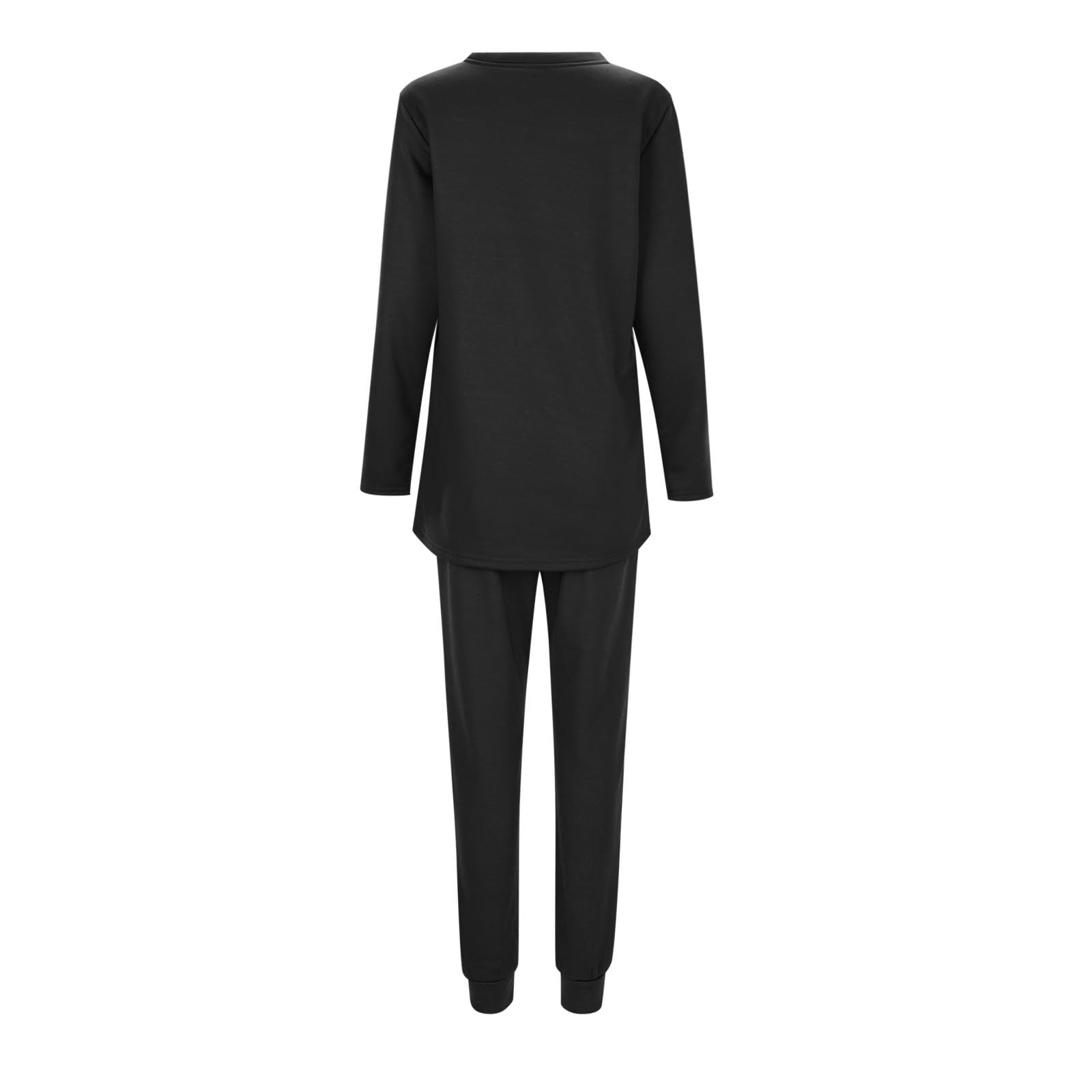 Ensemble Hiver Femme - Confortable Classique Sportswear Manches Longues Sport Fitness Ensemble Jogging Souple Décontracté Tracksuit Léger Elastique Sweat+Pantalon Automne Hiver Coton Survetement Femme