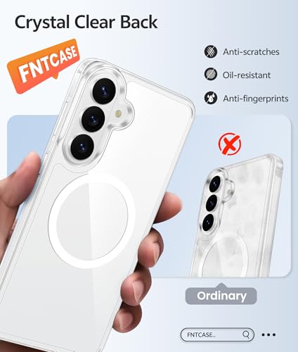 Image of FNTCASE for Samsung Galaxy S26 Case: [Fit for Magsafe] [Screen Protector] Anti Yellowing Transparent Clear Military Grade - Shockproof Protective Phone Cover for Samsung S 26 - Clear
