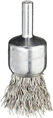 Image of Weiler 10020 3 /4 inch Crimped Wire End Brush, .020 inch Stainless Steel Fill, Made in The USA (Pack of 10)