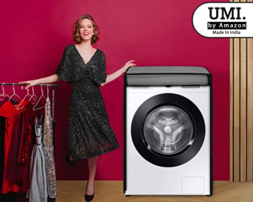 Image of Amazon Brand - Umi. Front Load Washing Machine Cover Suitable for Bosch 6.5 Kg, 7 Kg, 7.5 Kg, 8 Kg, 8.5 Kg, 9 Kg (63cmsX63cmsX81cms, GREY)
