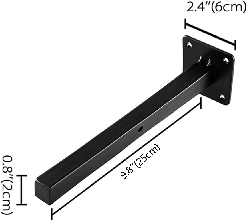 Zanotva 2 Pack Heavy Duty Industrial Floating Shelf Brackets Retro Wall Mounted Shelf Supports Includes Screws & Wall Anchors(25cm/9.8in)
