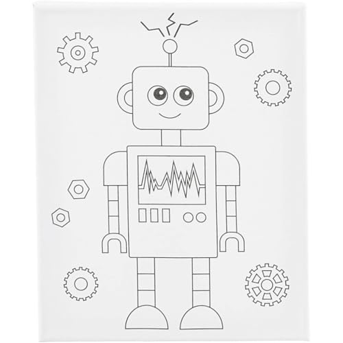 Toile à colorier, robot, D. 1,6 cm, taille 24 x 30 cm, 360 g, 1 pièce