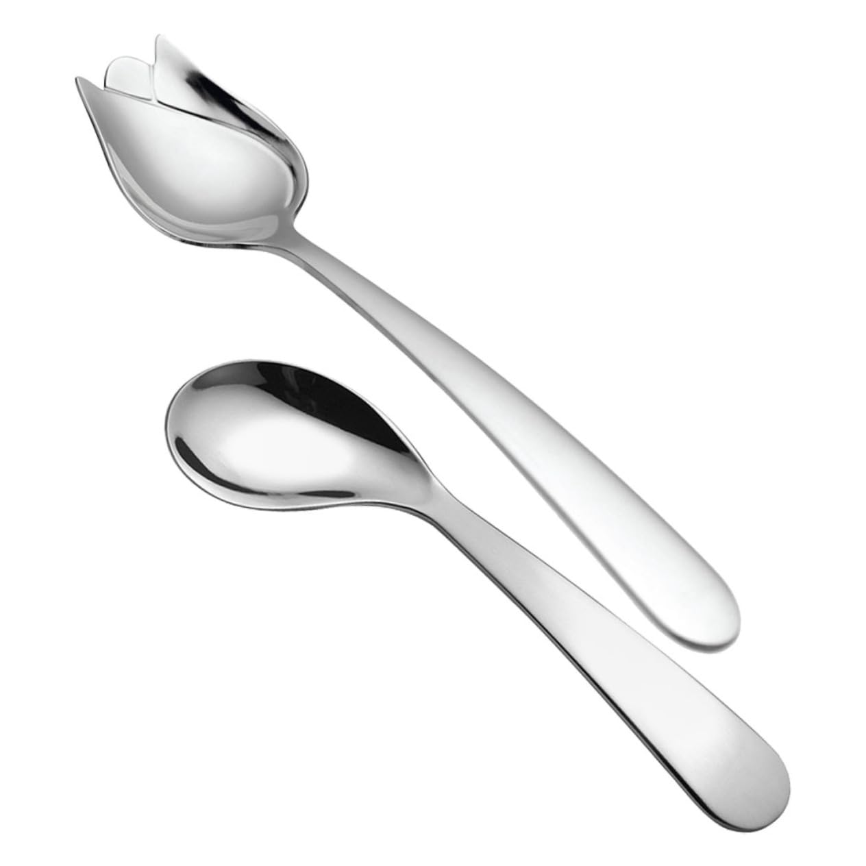 BESTYASH 5 Set Forchetta Cucchiaio A Gomito Foraggio Per Adulti Disabili Comicamente Utensile Alimentazione Forma Anziano Zuppa Svezzamento Adulto Acciaio Inossidabile Argento 2 Pezzi*5