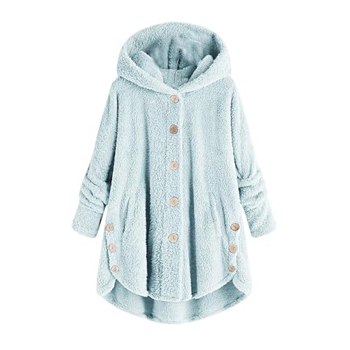 Warm Fleece Hood Coat for Women Sherpa Jackets Fluffy Sweatshirt Pullover Tops Winter Plus Size Coats Outwear S-5XL