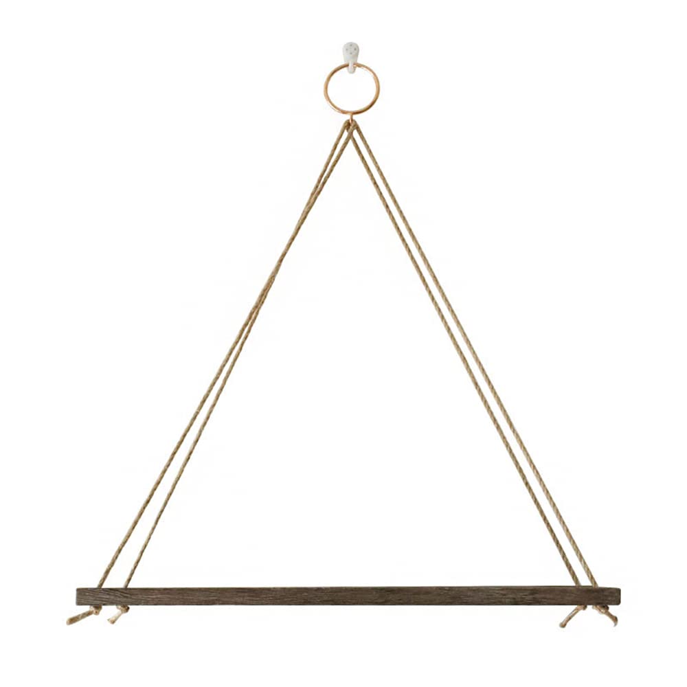 Cenpek Wood Hanging Distressed Floating Shelves With Swing Rope, Farmhouse Organizer Rustic Home Decoration