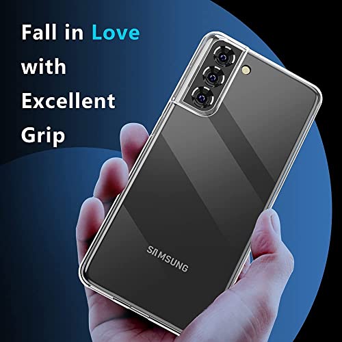 Image of NISHTECH for Samsung Galaxy S21 5G Premium Transparent Hybrid Soft Slim Dust Proof Back Case Cover Silicone with Camera Protection