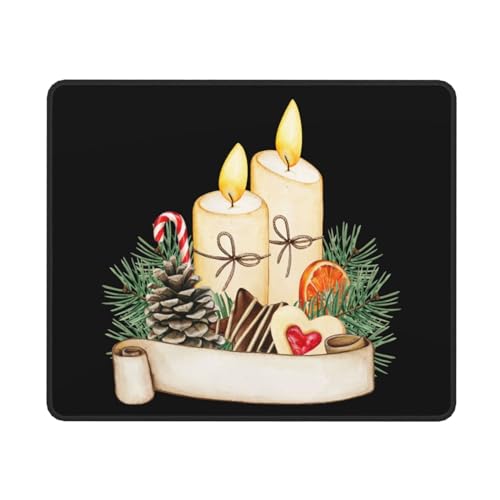 Tischunterlage Aquarell Weihnachtskerzen Langlebiges Mouse Pad...