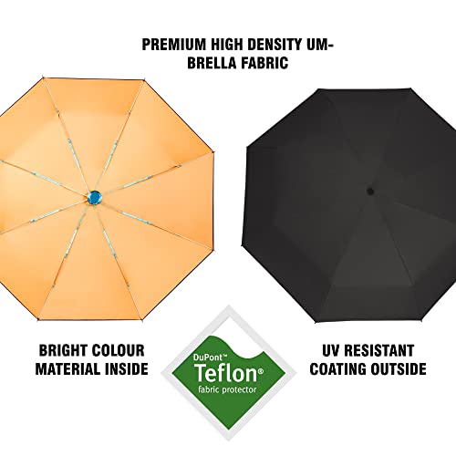 2 Pcs Premium Windproof Umbrellas For Rain Travel Black And Yellow Umbrella For Women And Men Automatic Open Close Folding #TOP6