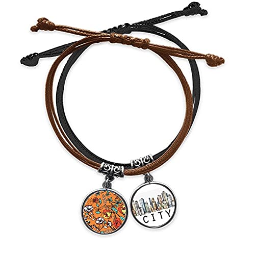 Bracelet camélia orange l'art Moderne : le cadeau idéal en cuir Sidi