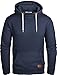 Grin&Bear Herren Kapuzenpullover Kapuzenjacke Hoodie mit hoch abschließendem Kragen GEC494 (L, Navy)