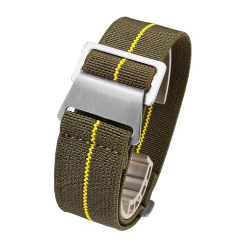 Nice Pies 60's French Troops Military Parachute Watch band Elastic Fabric Nylon Watch Strap Silver Buckle 20mm 22mm