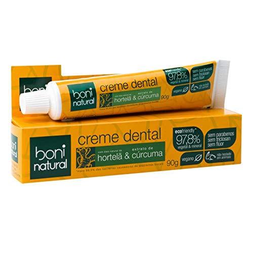 Creme Dental Boni Natural Ação Anti-inflamatória Hortelã e Cúrcuma, Boni Natural