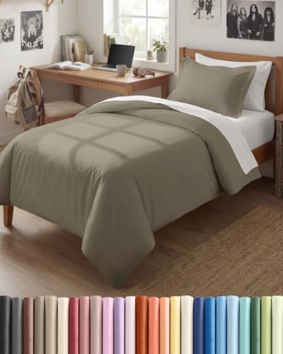 Image of Duvet Cover Twin /Twin XL - 2 Piece Set, College Dorm Room - Khaki