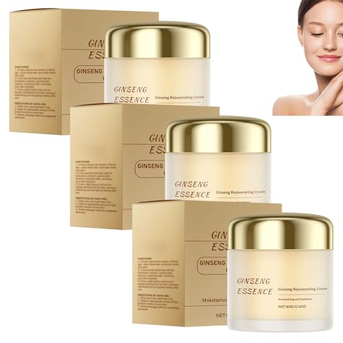 Ginseng Anti-Wrinkle Moisturising Cream, Anti Aging Ginseng Face Cream, Tightening Sagging Skin & Reduce Fine Lines, Rejuvenating and Nourishing, Soothing & Hydrating, Resume Skin Elasticity (3pcs)