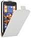 Produktbild mumbi Echt Leder Flip Case kompatibel mit Nokia Lumia 630 / 635 Hülle Leder Tasche Case Wallet, weiss