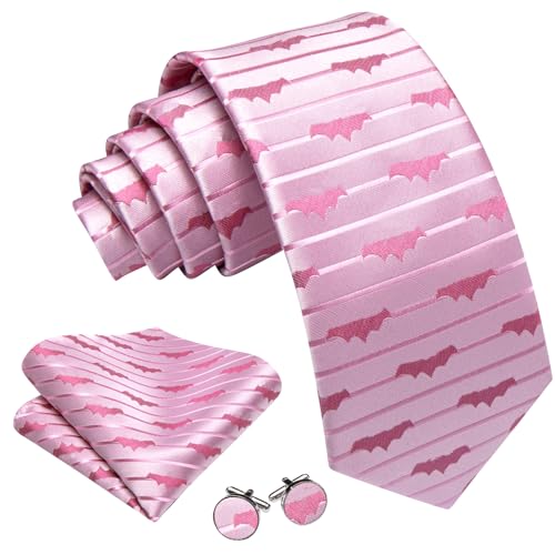 Image of Barry.Wang Man Tie Sets Skull Ties Animal Extra Long Necktie Silk Woven Handkerchief Cufflinks Festival Party Gift