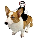 Ghost Dog Costume Halloween Pet Cat Ghost Saddle Costume, Adjustable Halloween Grim Reaper Rider Sty